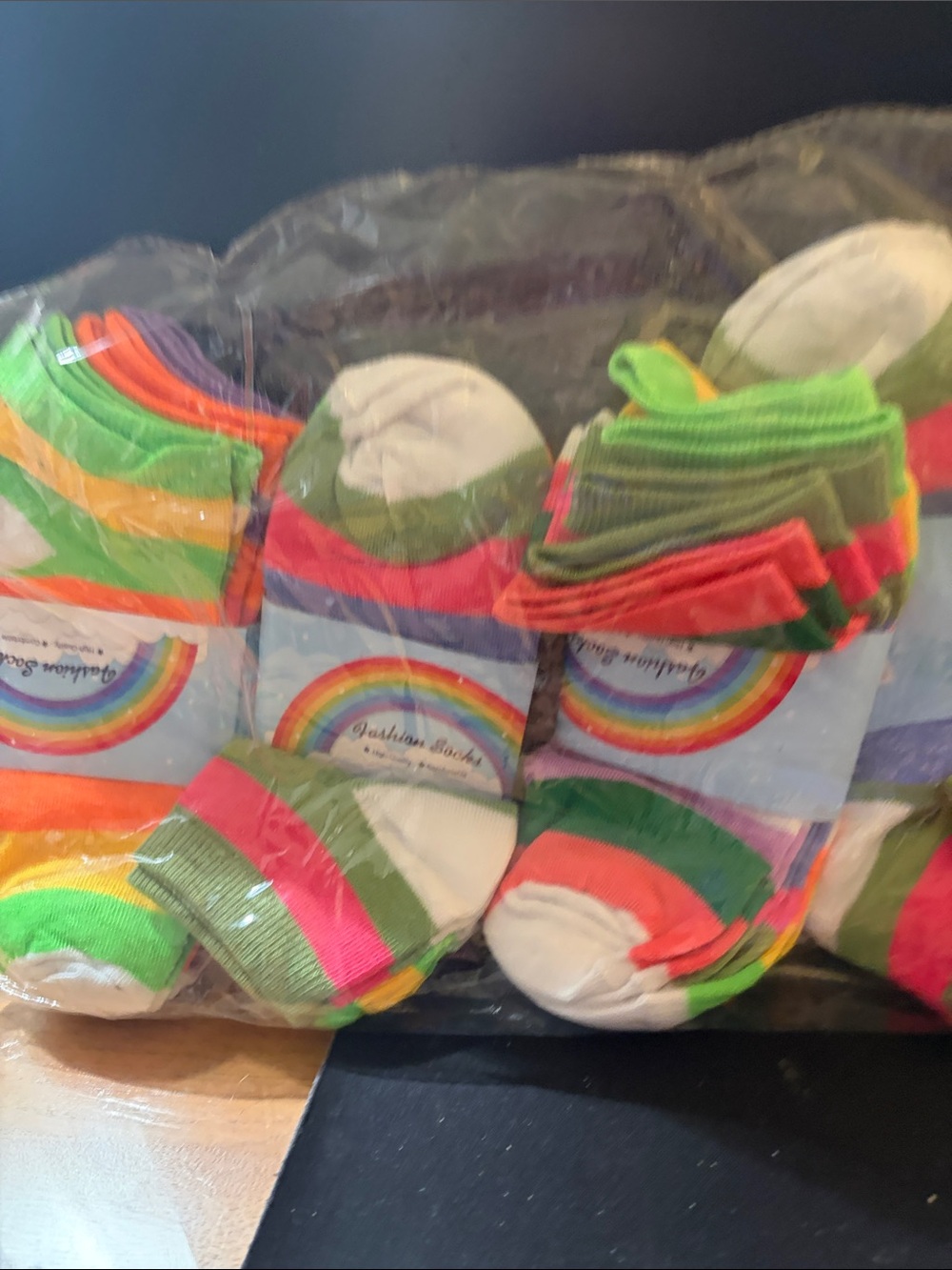 Rainbow Striped Girls Crew Socks - Multicolor Pack